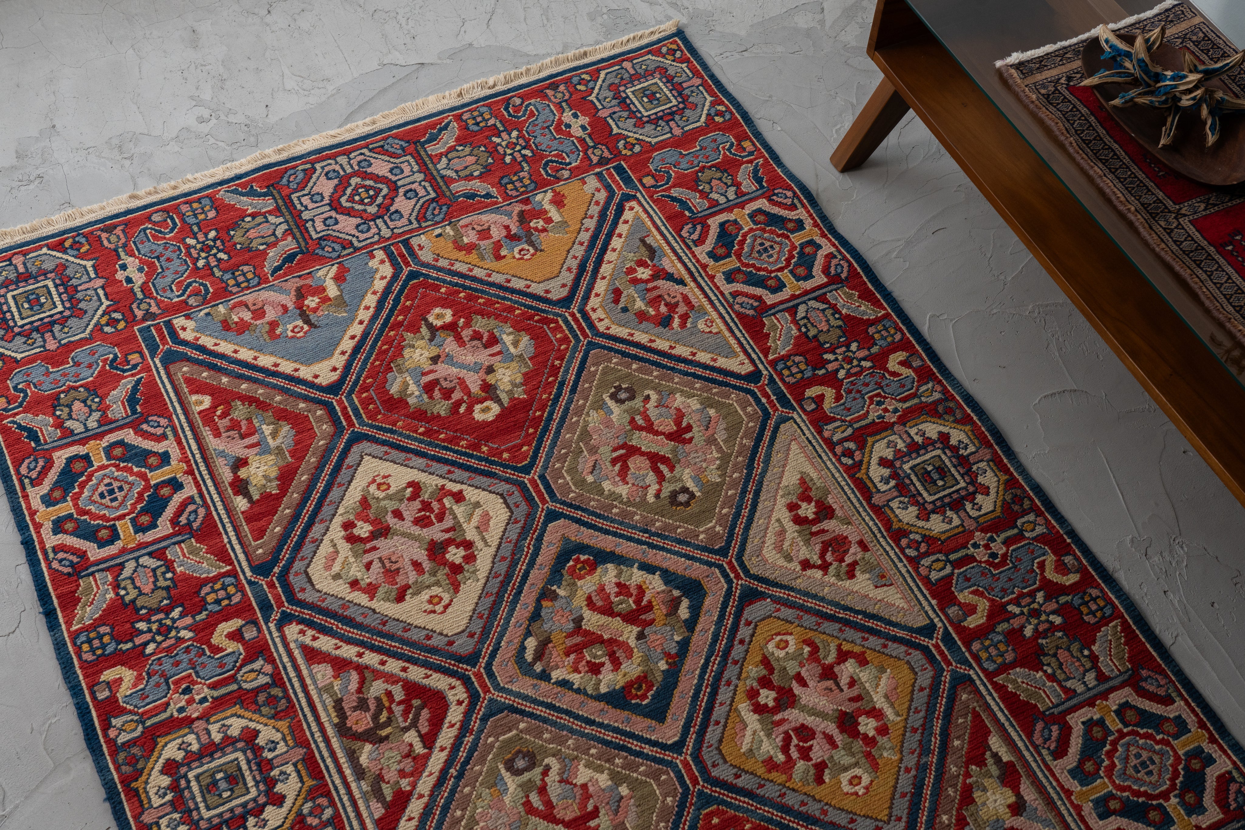 ブルガリア産 1980年代 ヴィンテージキリム】ヴィンテージラグ