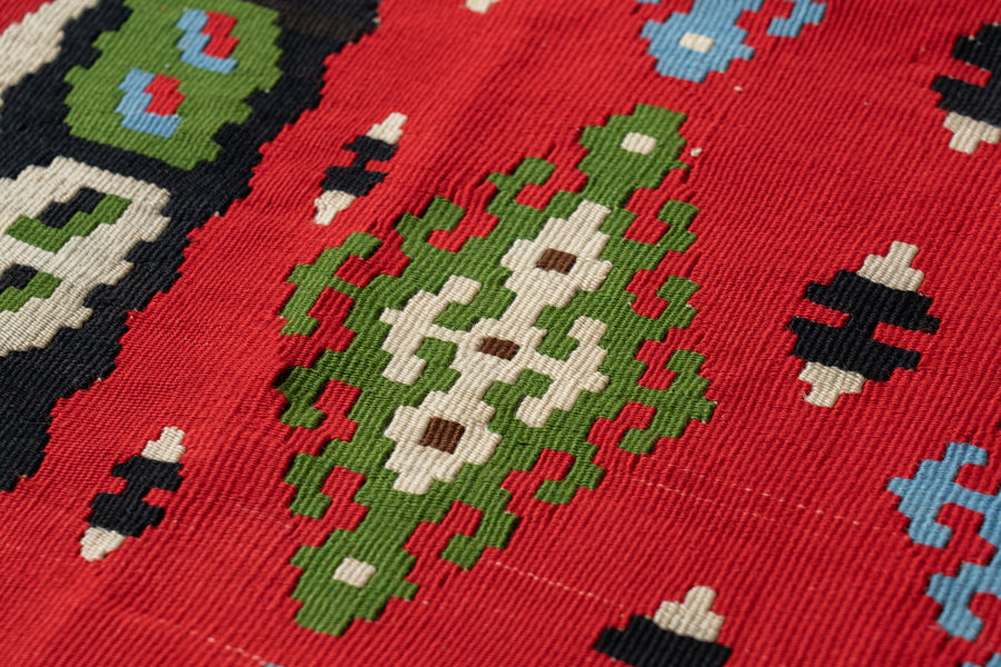 トルコ産 1980年代 ヴィンテージラグ】トルコキリム-ヴィンテージラグ