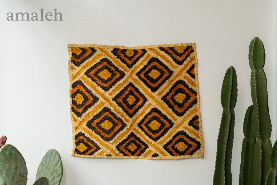 クバ王国伝統のクバクロス-KUBA TEXTILES】クバ布-草ビロード