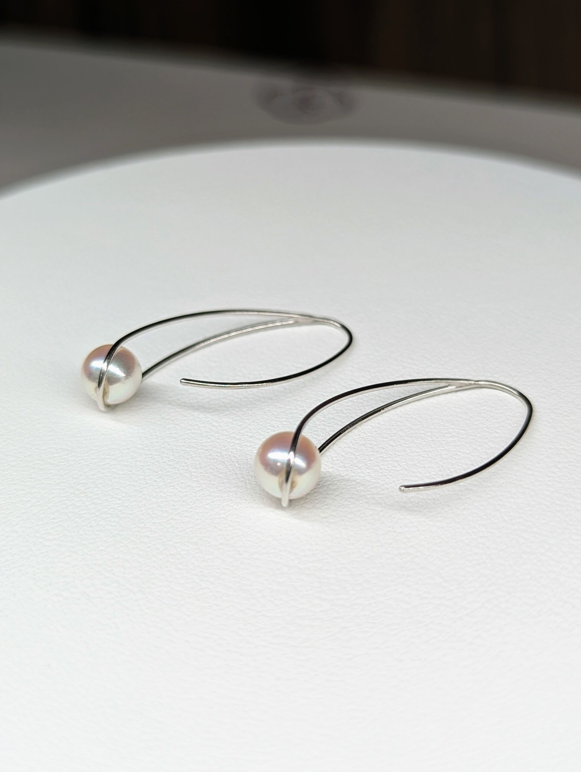 あこや真珠6-6.5mm14金ホワイトゴールドフックピアス | 商品紹介