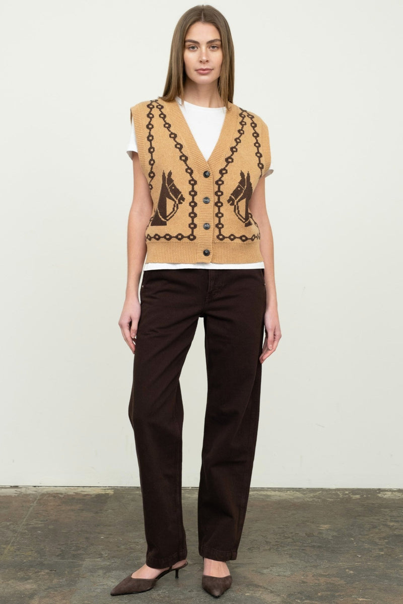 Jacquard Horse Knit Vest | Moon River | Ambiance SF