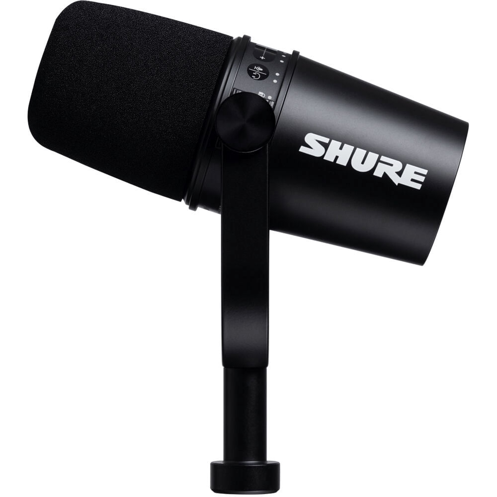 Kit Microfone Shure MV7 Podcast USB e xlr com Mini Tripé de Mesa