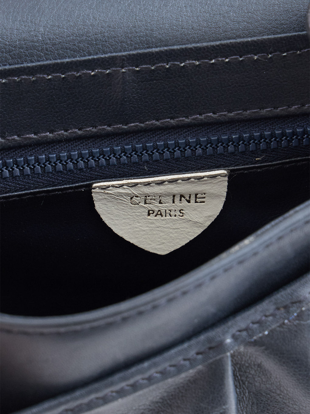 CELINE バイカラーレザーショルダーバッグ