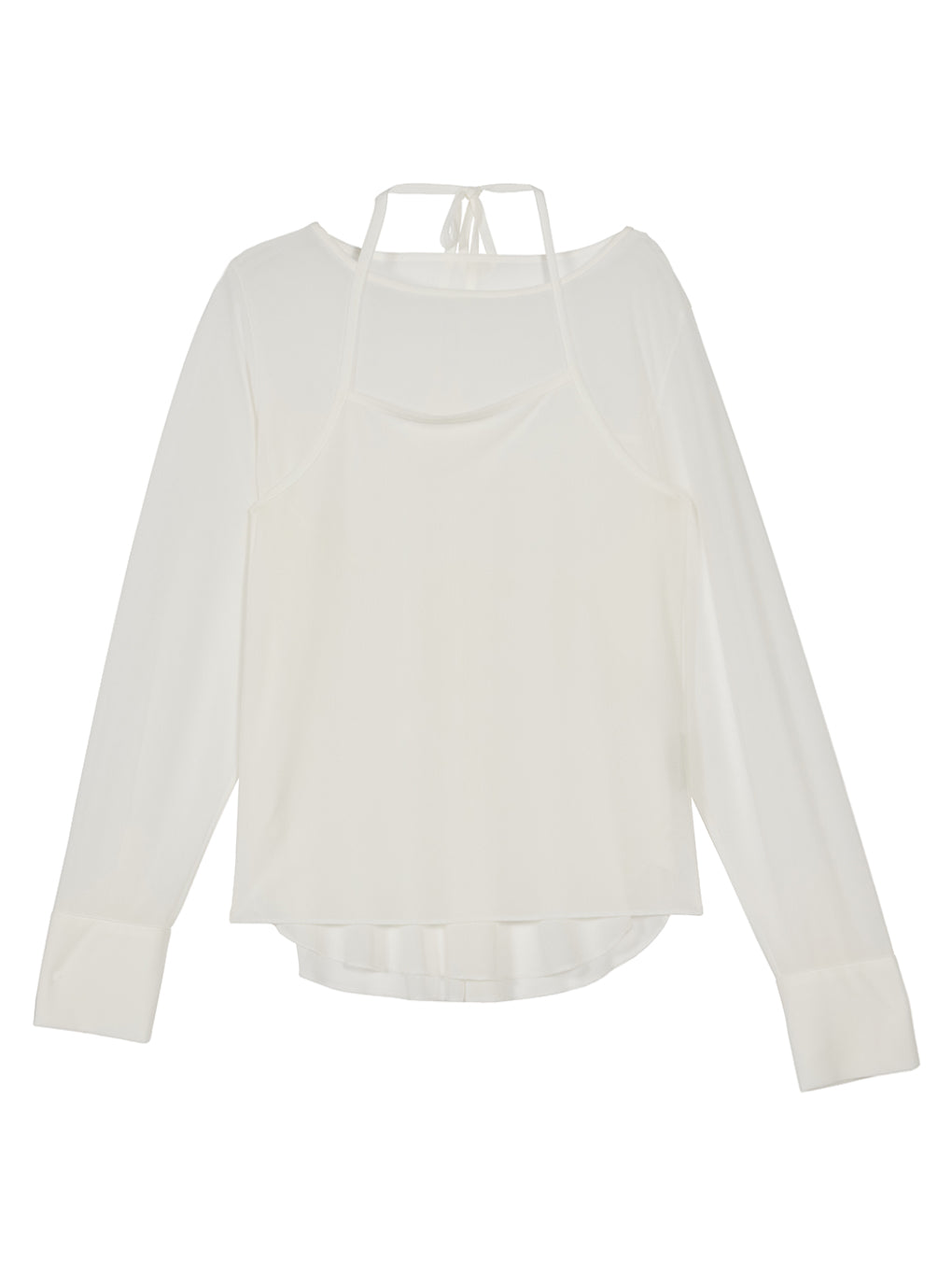 HALTER NECK LONG SLEEVE SET TOP