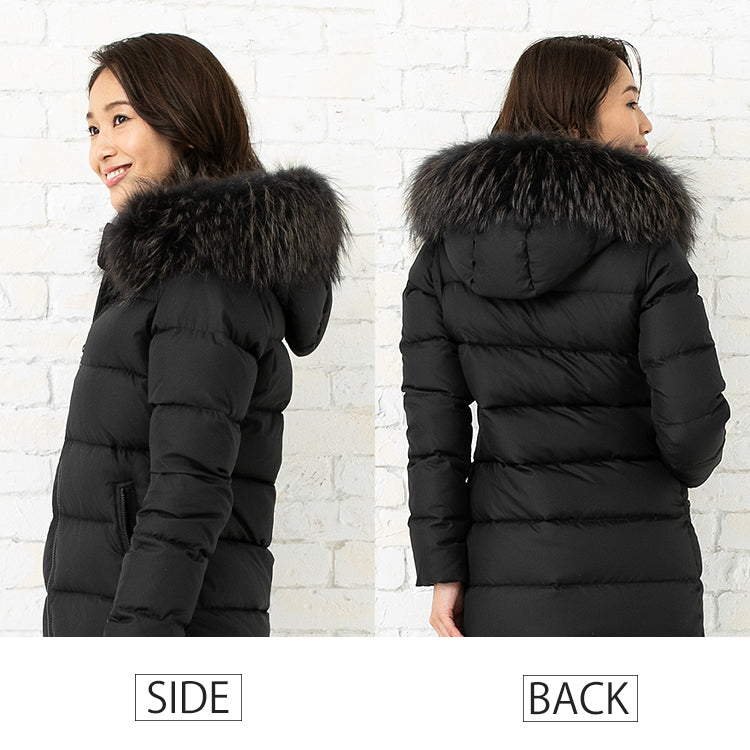 ラクーンファー ダウンフード ドットボタン仕様 582908,582919,582917