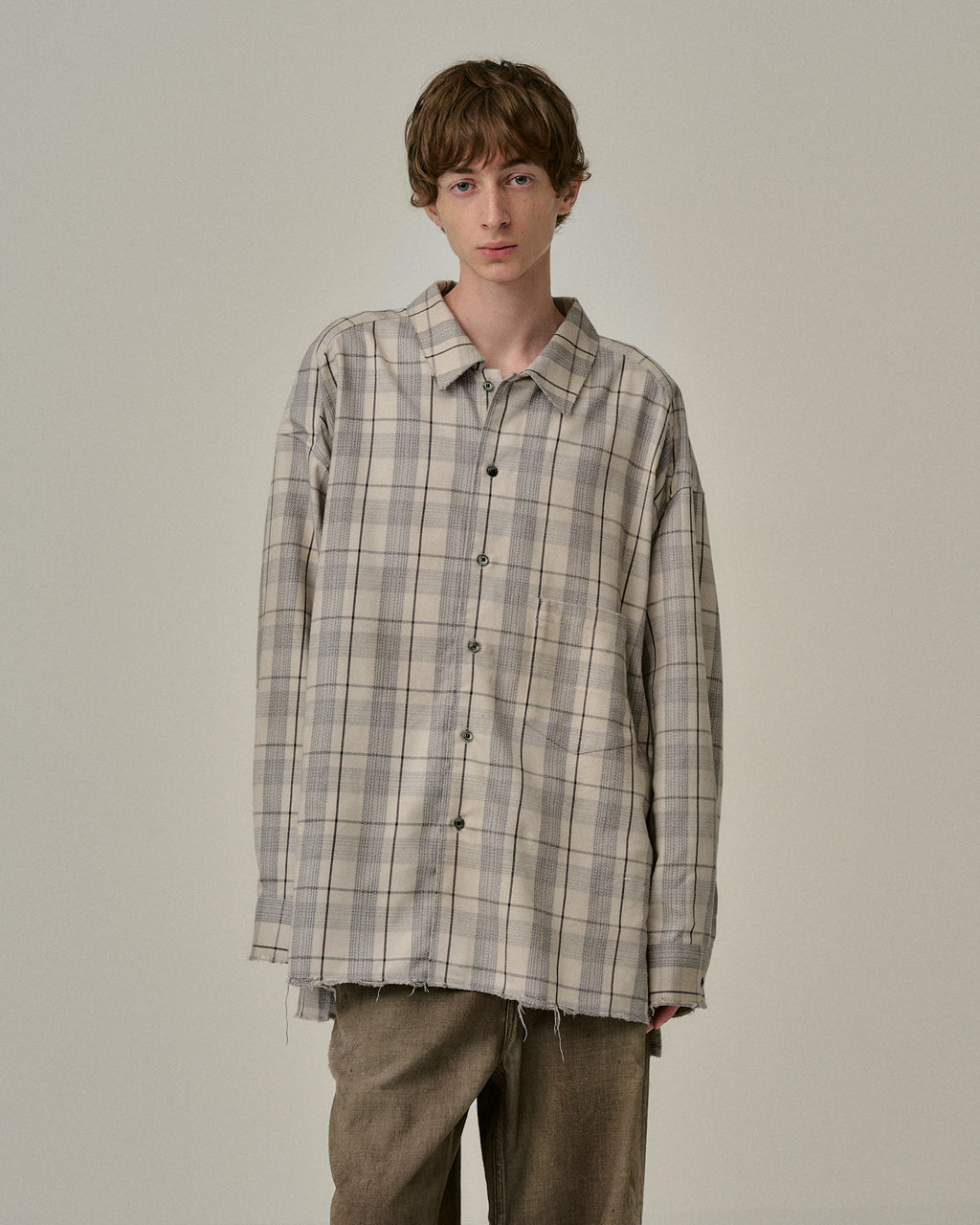 C/R CHECK SHIRT(GRAY) – ANCELLM