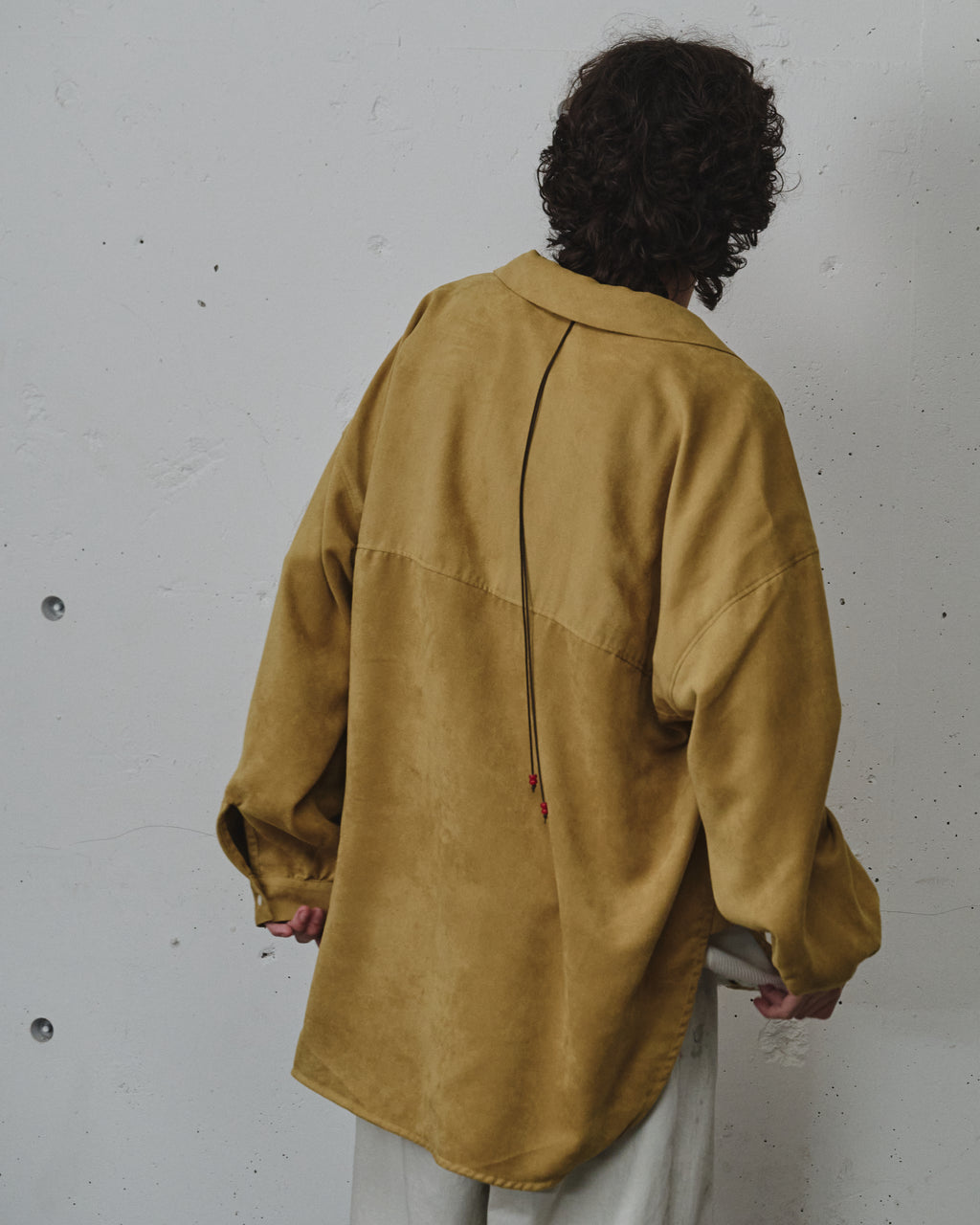 VEGAN SUEDE LONG SHIRT(YELLOW) – ANCELLM