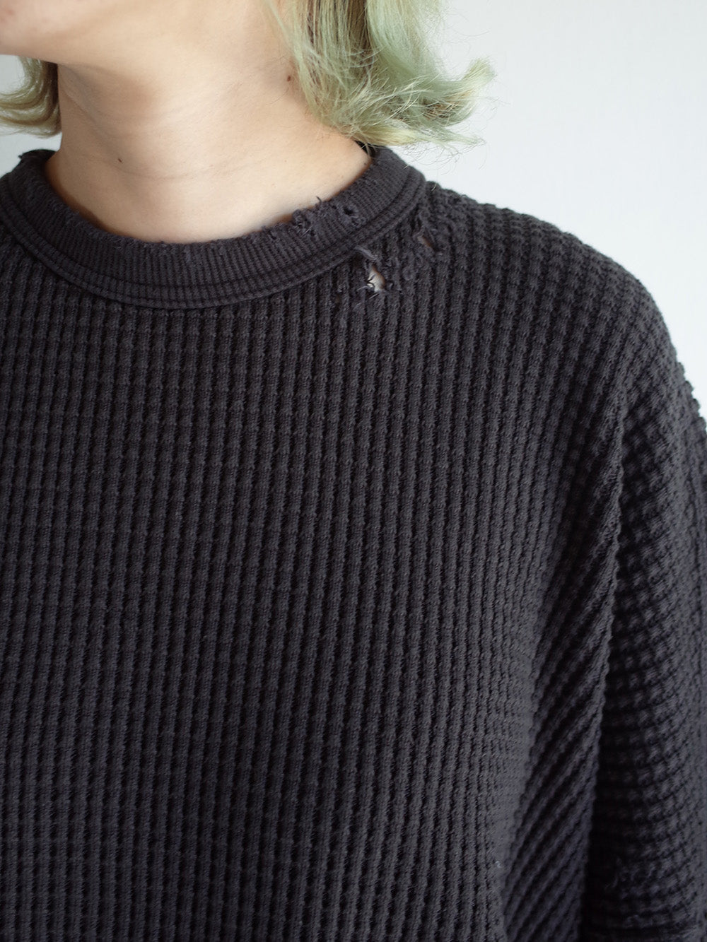 DAMAGE HEAVY WAFFLE OVERSIZED LS – ANCELLM