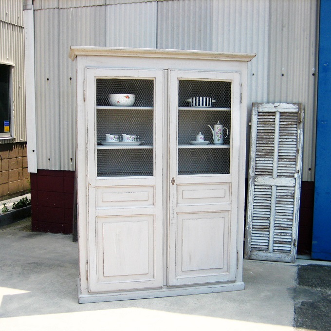 キャビネット アンティーク調 おしゃれ 木製 食器棚 ナチュラル