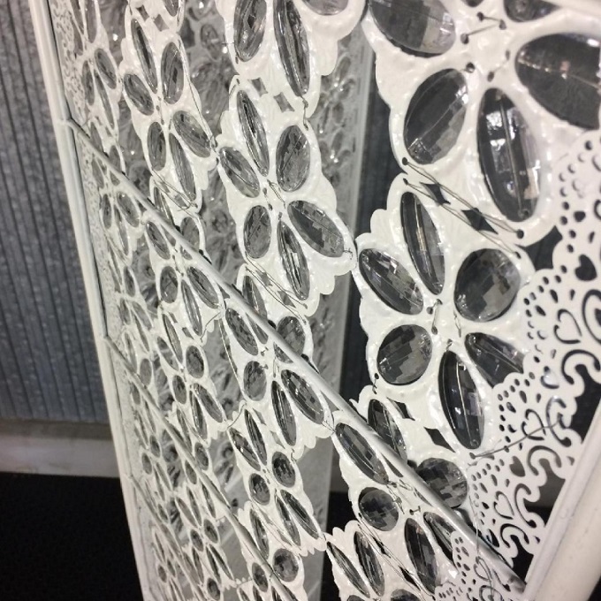 SPICE 3連 ビーズパーテーション フラワー Lサイズ シャビー ホワイト