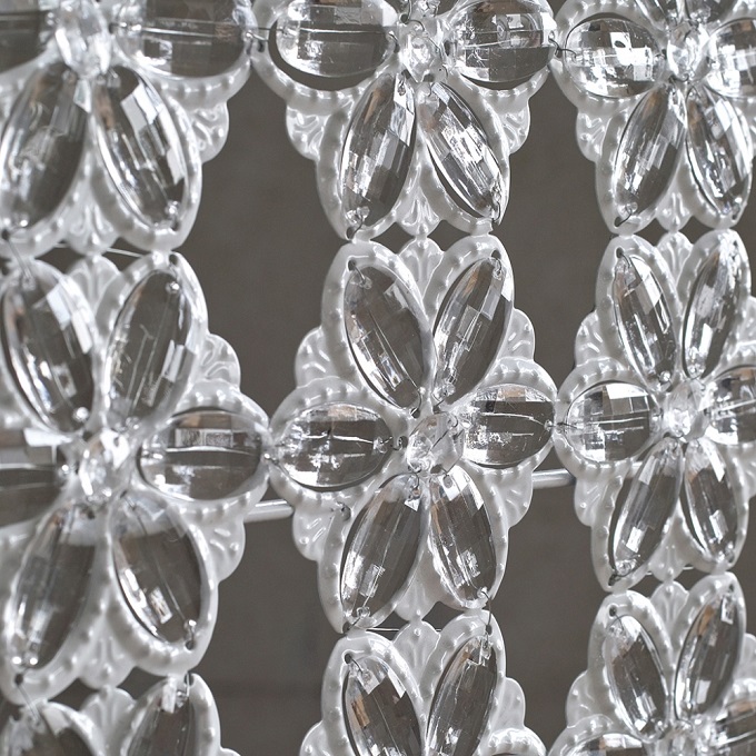 SPICE 3連 ビーズパーテーション フラワー Lサイズ シャビー ホワイト