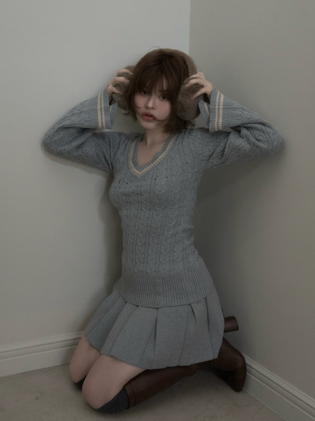 ANDMARY】Yuhua school knit set up