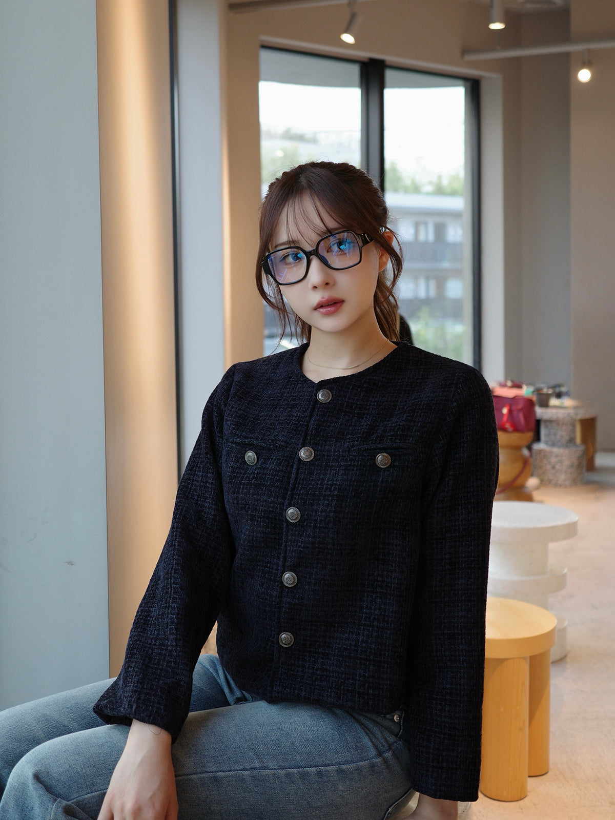 ノーカラーツイードジャケット – ANDOR ONLINE