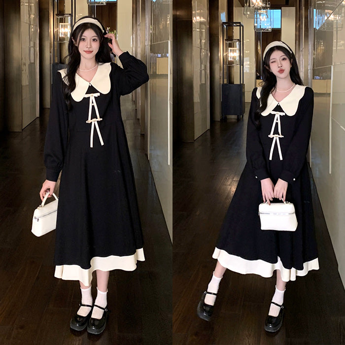 大きいサイズ レディース｜クラシカルリボンカラードール・ワンピース