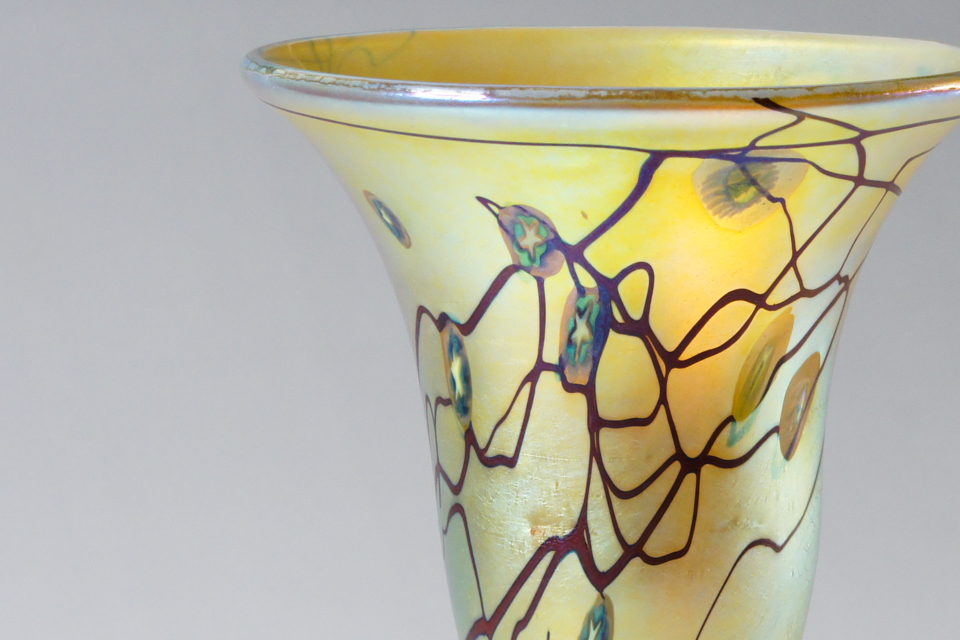 ティファニー グラス 花瓶 コンポート アンティーク L.C.ティファニー