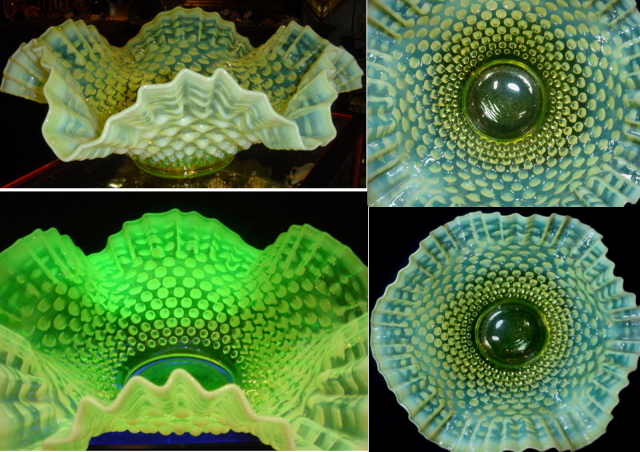 フェントン社 ホブネイル トパーズオパールセント（ウランガラス