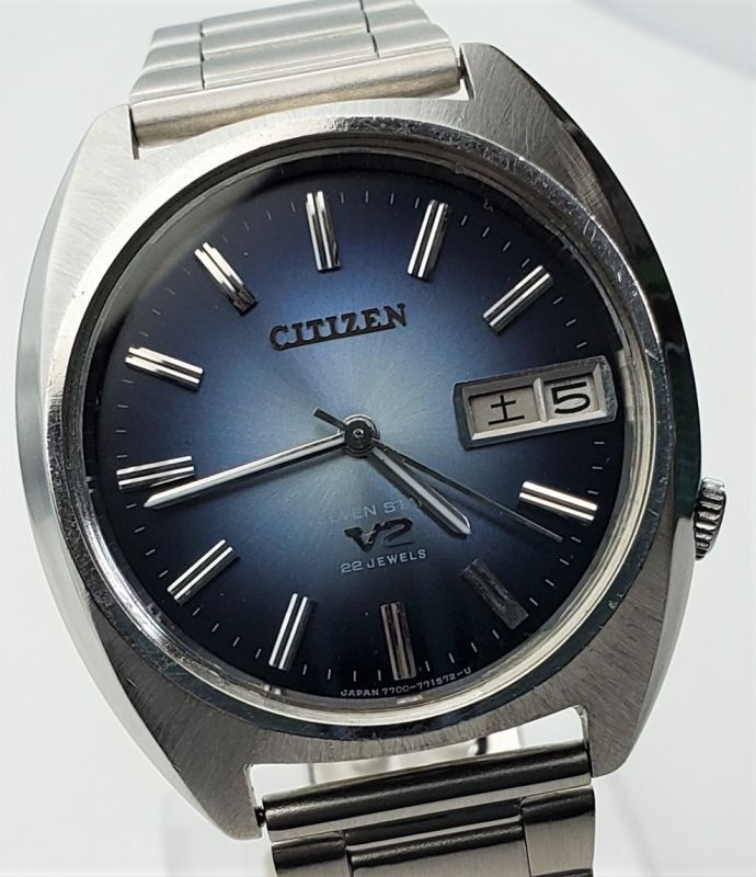 シチズン・セブンスターV2・紳士自動巻き・紺グラデーション文字板