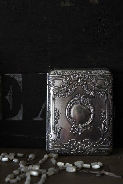 アンティークシルバータバコケース シガレットケース ルイ16世