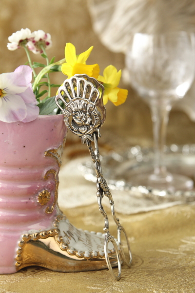 薔薇のシルバーケーキサーバー ドイツ アンティークストリュフ