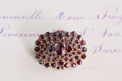 アンティークガーネットブローチ 柘榴石 チェコ アンティークス