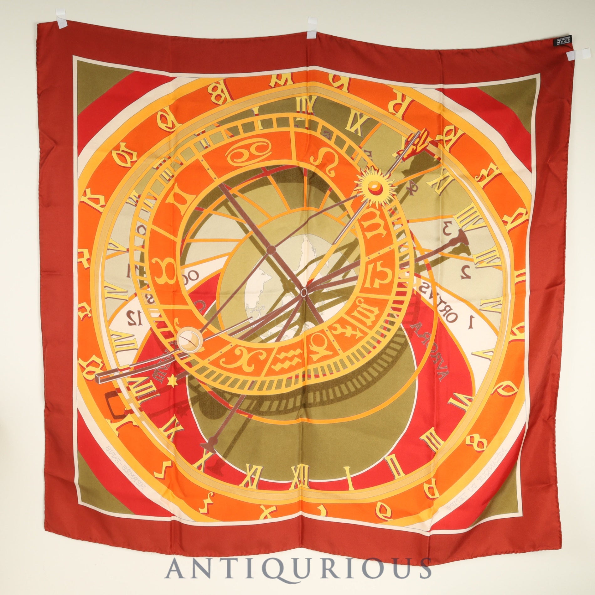 エルメス スカーフ カレ90 MECANIQUE DU TEMPS 時の仕掛け SILK100