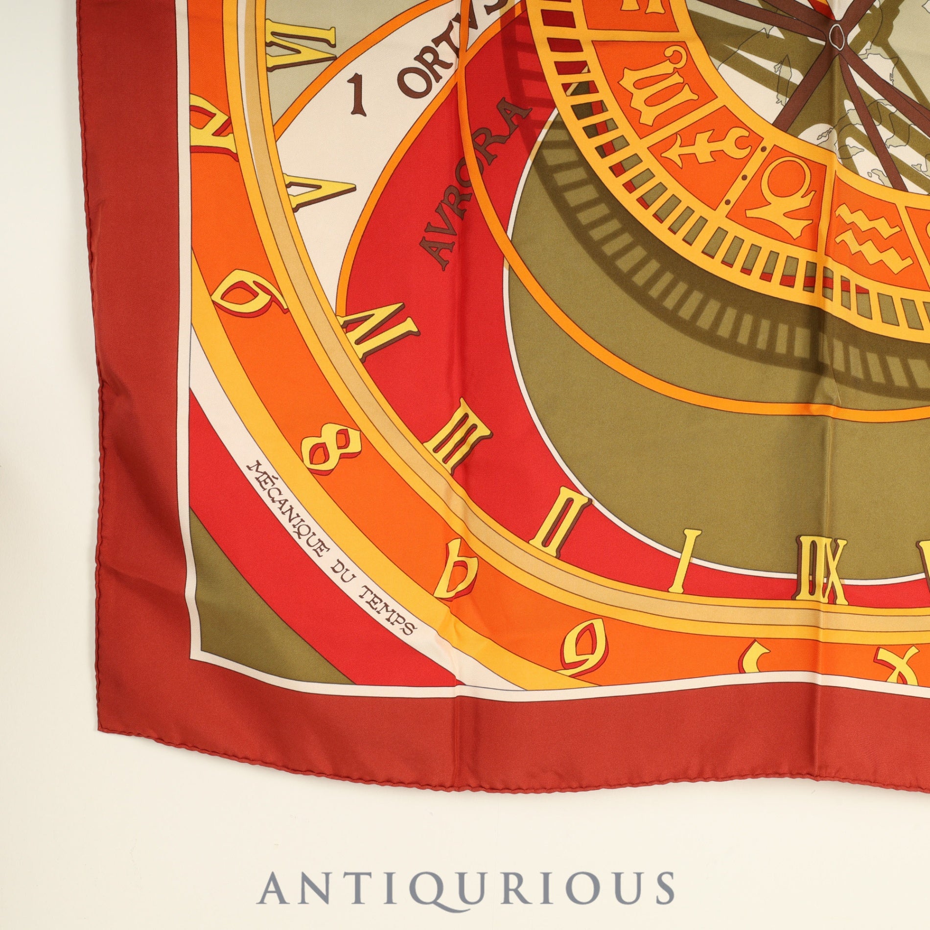 エルメス スカーフ カレ90 MECANIQUE DU TEMPS 時の仕掛け SILK100