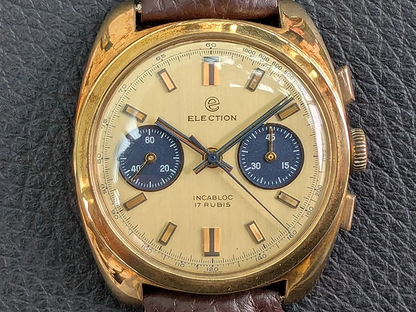 HB-0221| エレクション クロノグラフ 18K金無垢 重量40g インカ