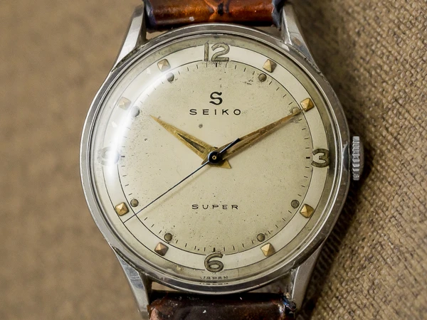 JA-3035| セイコー へびSマーク ラウンドケース ツートーンダイヤル 手