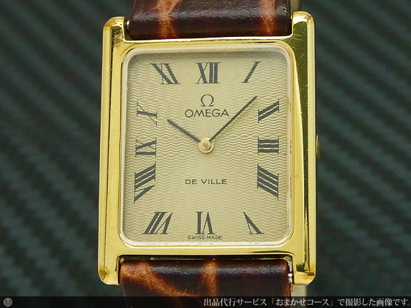 O-7491| オメガ デビル Cal.625 スクエアケース 金張り ゴールド