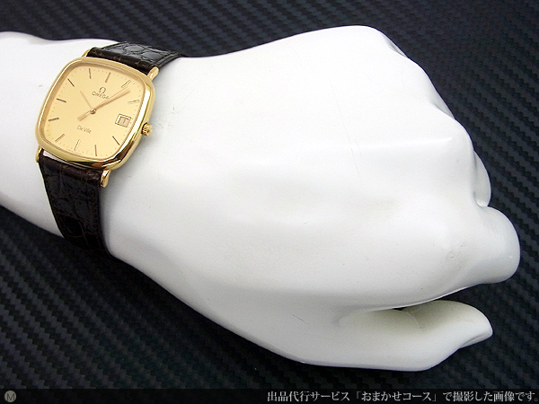 オメガ デビル スクエアケース 金張り ゴールドダイヤル デイト