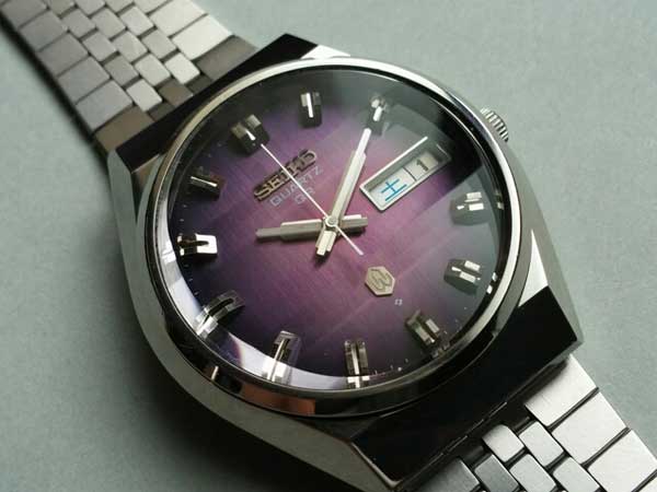 JA-0724| セイコー QR 38クオーツ パープルグラデーション文字盤 3面