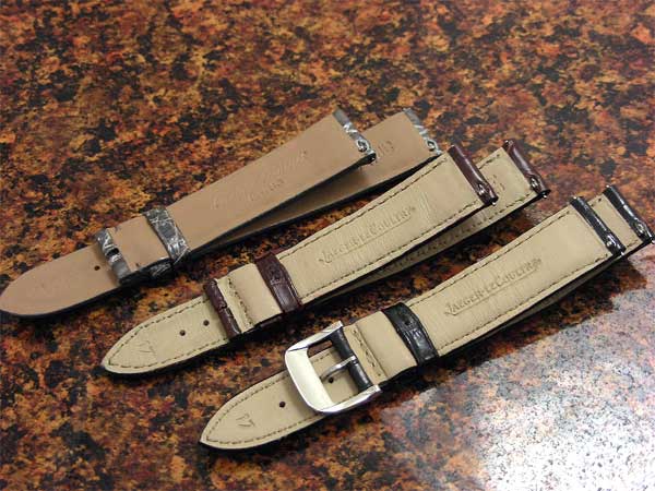 ジャガー・ルクルト レベルソクラシック用 アリゲーターベルト黒・茶