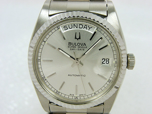 ブローバ BULOVA SUPER SEVILLE デイデイト シルバーダイヤル 未使用品