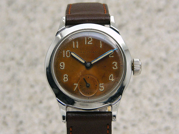 ウォルサム WALTHAM アンティークウォッチ ブラウン焼けダイヤル