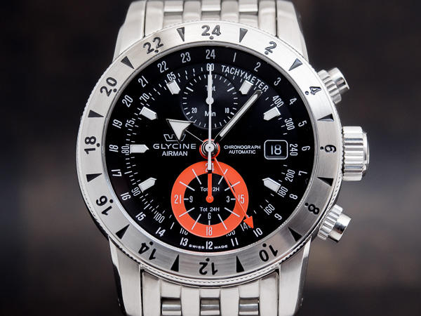 グリシン GLYCINE AIRMAN エアーマン クロノグラフ ブラックダイヤル