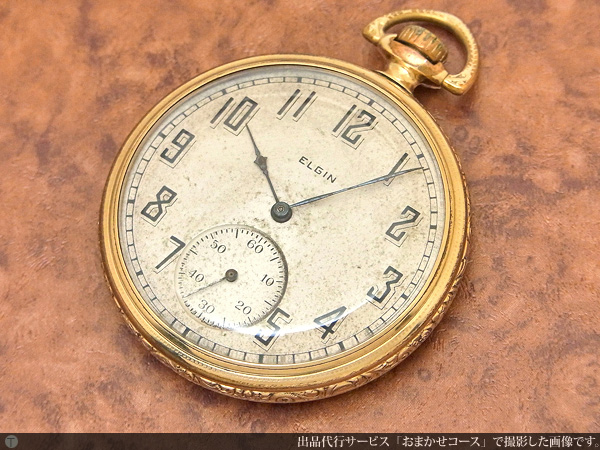 エルジン ELGIN 懐中時計 お洒落なアラビア数字インデックス スモール