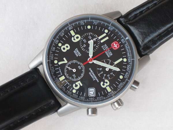 ウェンガー 70725 クオーツ 1/10秒計測可能なクロノグラフ WENGER