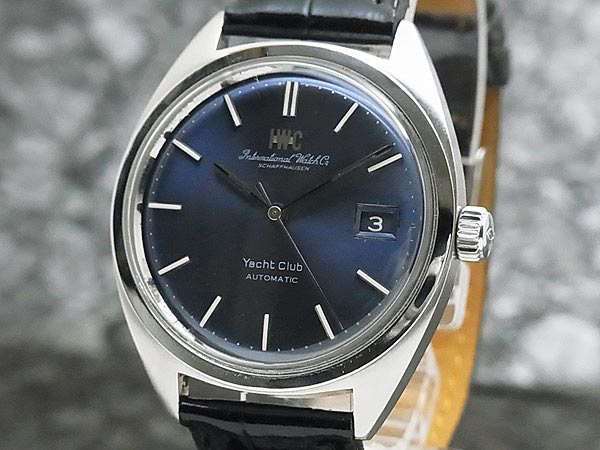 IWC ヨットクラブ 希少な青文字盤 オートマチック デイト Cal.8541B 魚