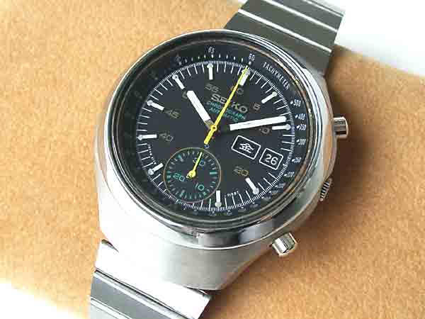 セイコー SEIKO シングルクロノグラフ フジツボ黒文字盤 6139-7100自動