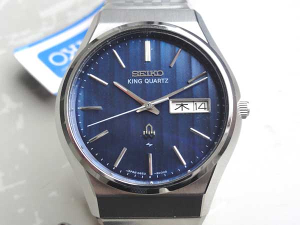 セイコー キングクオーツ デッドストック 青文字盤 デイデイト Ref