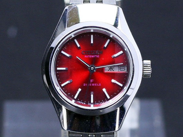 シチズン CITIZEN 未使用 コスモスター F 自動巻き レディース レッド