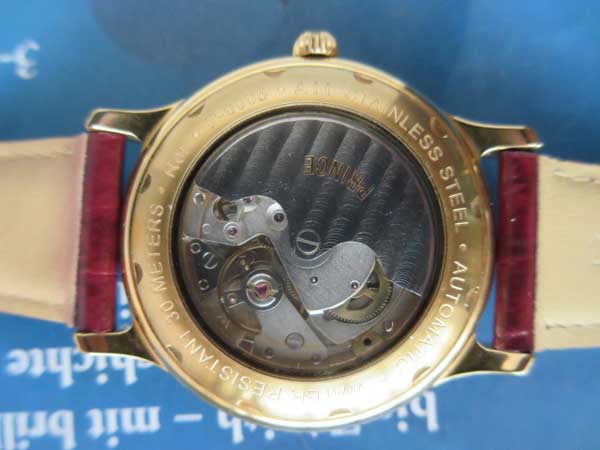 プリンス 村松時計店 自動巻 パワーリザーブ 裏スケルトン 美品 PRINCE