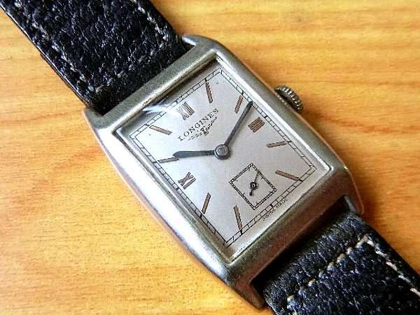 ロンジン LONGINES レクタンギュラー ローマ数字 ブルースチール針