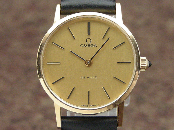 オメガ デビル スクエア GFケース オニキスリューズ 手巻き 可愛らしい