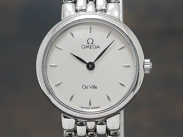 オメガ デビル SS クオーツ プチラウンドケース おしゃれなレディース