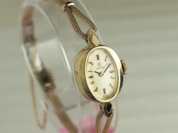 オメガ レディース 14KGFケース 手巻き Cal.485 10KGFコードブレス交換
