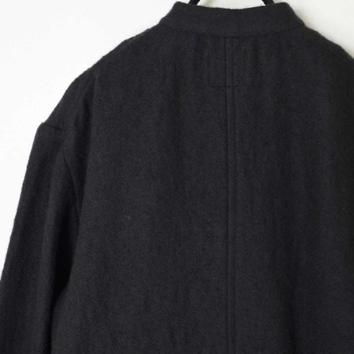maison de soil | WOOL COTTON STAND COLLAR FLY FRONT COAT — ANTRY