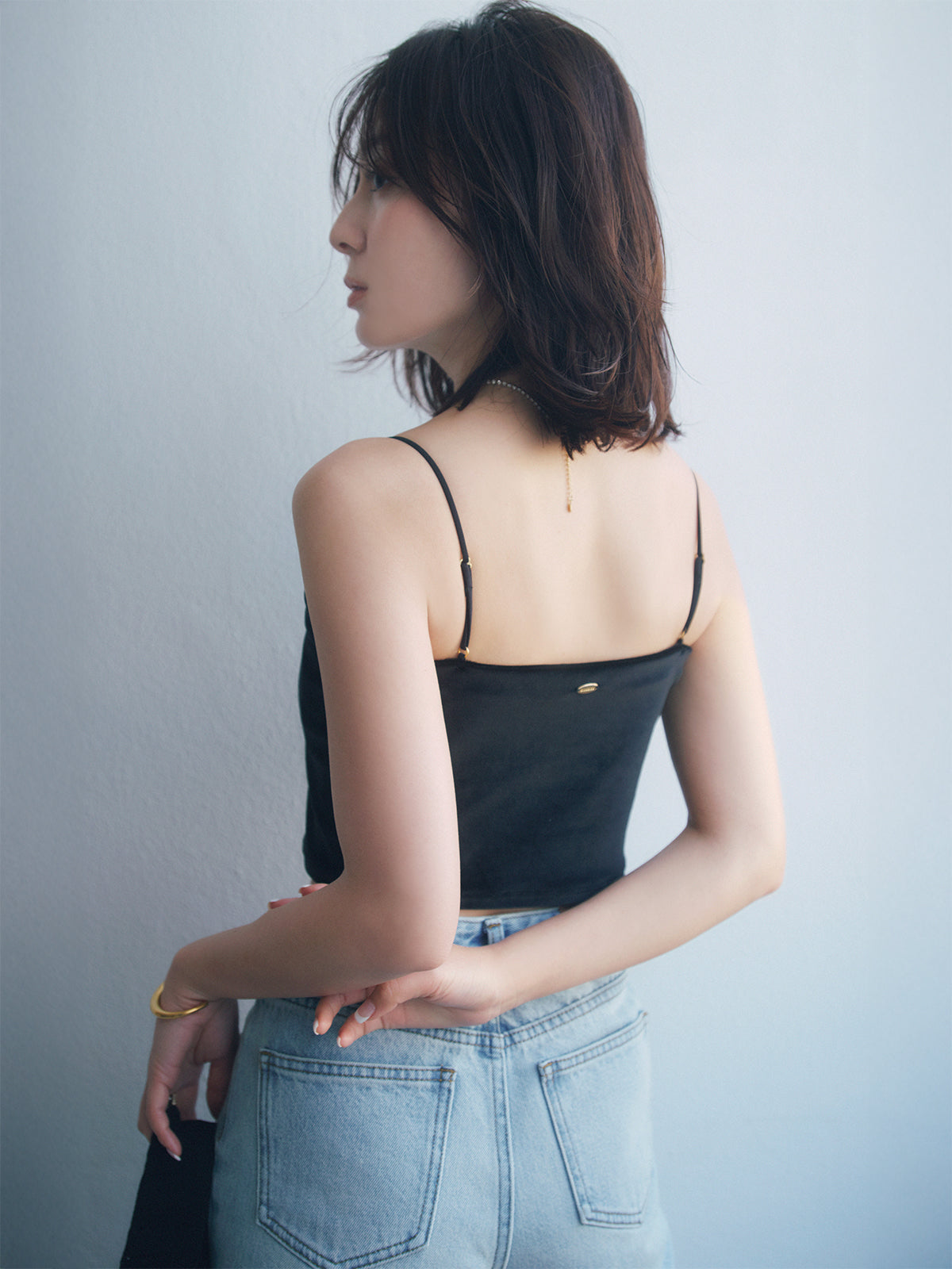 OUR WACOAL×anuans] Cup-in Velour Short Camisole