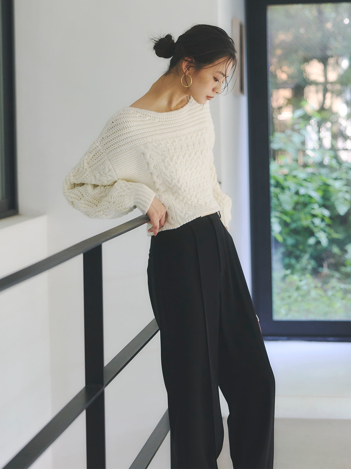 シェープケーブルニットプルオーバー