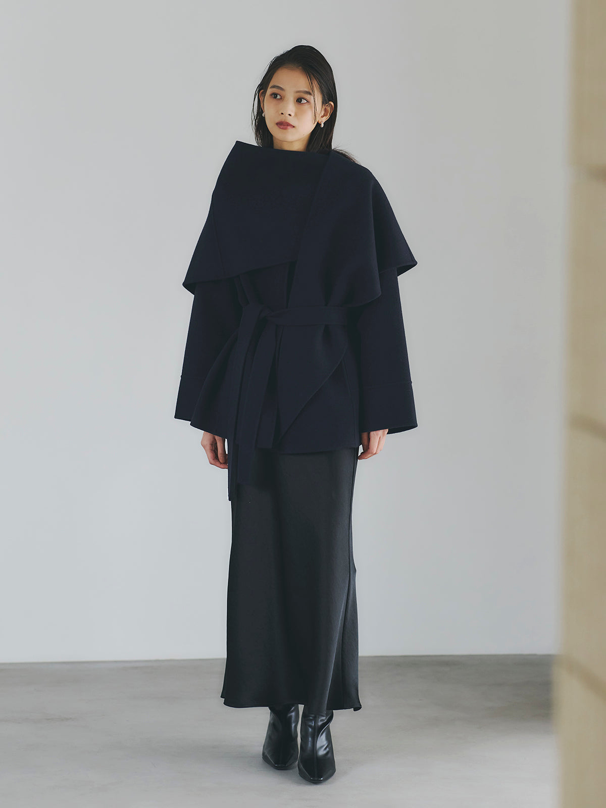 リバーウールミドルマフラーコート